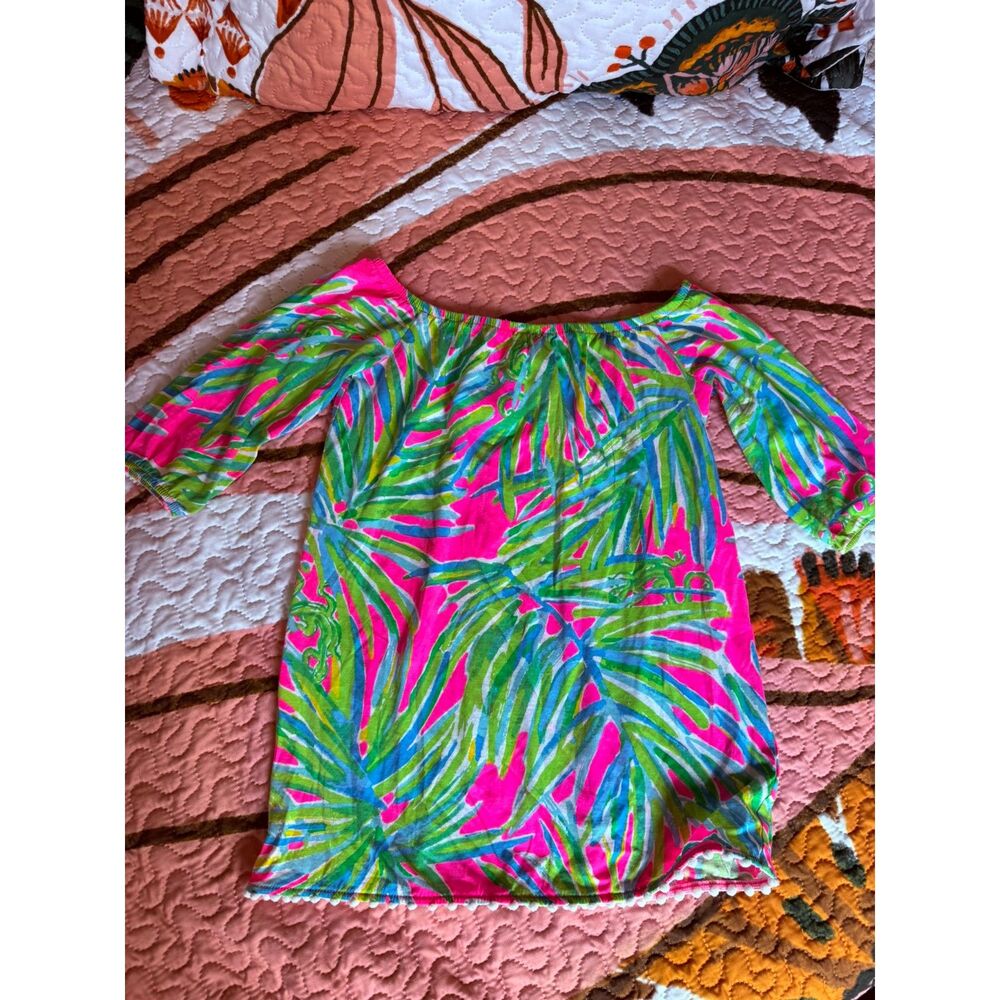 Lilly Pulitzer Girls Palm Frond Tunic Dress / Cover-Up Size S (4-5)